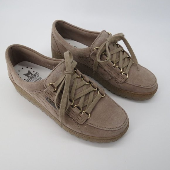 MEPHISTO Originals Lady Beige Suede Leather Lady Lace Up Shoes Size 7.5 - Picture 3 of 10